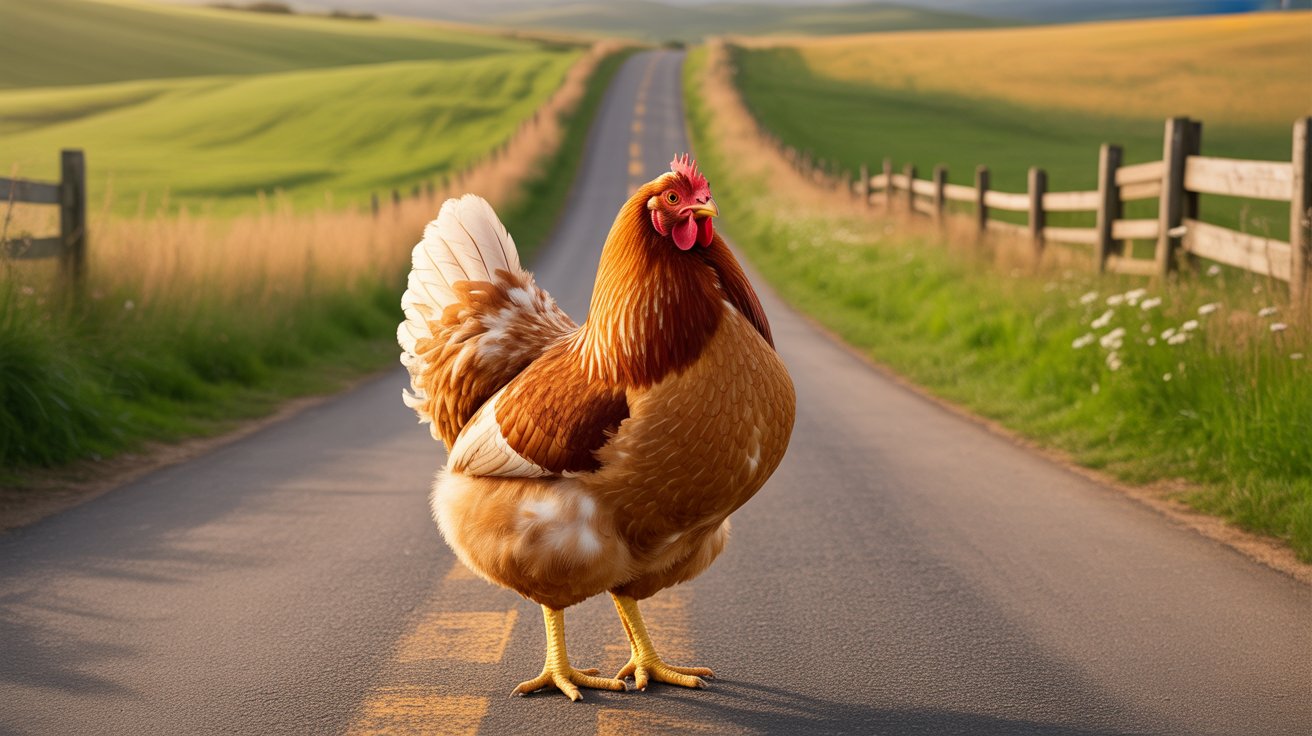 Een snelweg met meerdere rijstroken van bovenaf gezien — het aantal banen verschilt per moeilijkheidsgraad in Chicken Road